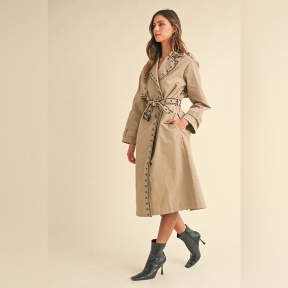 926. DOUBLE BREASTED EMBROIDERED TRENCHCOAT - Picture 5 of 13